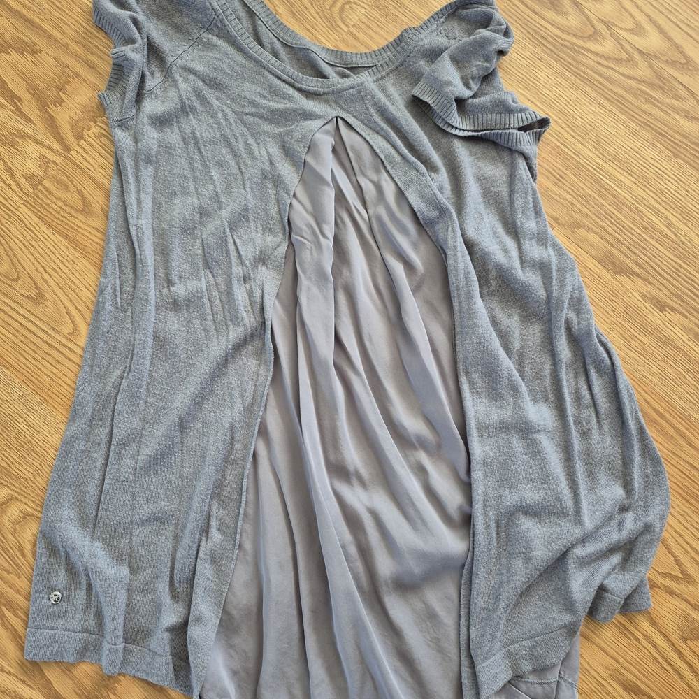 Lululemon Athletica Gray Women's Blouse. Rip Tag Cut Off, Size 10